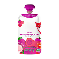 Pochette à bec verseur personnalisée imprimée motif champignon, sachet alimentaire autoportant sans BPA pour purée de bébé et fruits à presser