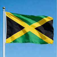 Bandera de Jamaica 3x5 pies, poliéster de lujo resistente y duradero, para interior/exterior con rayas cosidas y ojales de latón