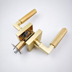 יוקרה אמריקאית קלאסית זהב, ידית ידית מנעול עץ ידיות דלת עץ מטפל ידיות דלת פנים מתכתי - Product Image 4