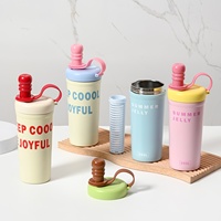Mug isotherme créatif couleur macaron, portable, avec infuseur à thé intégré, séparation thé-eau, grande capacité, en acier inoxydable