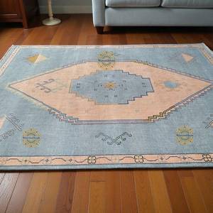 Blue Hand Knotted Area <b>Rug</b> <b>Pastel</b> <b>Rug</b> Wool Handmade Bedroom Living Room Dining Area Office Trending Hand Knotted Wool <b>Rug</b> - Product Image 1