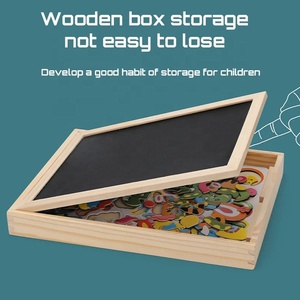 Set Educativo per Bambini con Oltre <span class=keywords><strong>100</strong></span> Pezzi: <span class=keywords><strong>Puzzle</strong></span> Multifunzione in Legno e Lavagna Cancellabile a Doppia Faccia con Tema Animali della Fattoria - Product Image 5