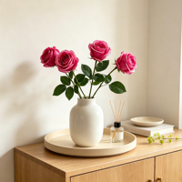 Mini Rose Artificielle à Tige Unique en Soie Parfumée pour Mariage, Remise de Diplôme, Fête, Bouquet de Mariée, Décoration de Table, Maison, Couronne DIY