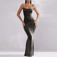 Robe longue sirène à sequins pour femme, bretelles spaghetti, scintillante, pour soirée, cocktail, cérémonie, élégante, coupe ajustée, vente en gros, personnalisable OEM