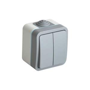 Interruptor Doble de Lujo con Clasificación IP54 - Resistente al Agua, Control Doble, Ideal para Iluminación en Exteriores y Áreas con Poca Luz. - Product Image 1