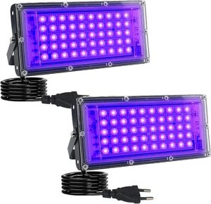 Mạnh MẼ 50W - 400W <span class=keywords><strong>LED</strong></span> UV đen ánh sáng UV đèn pha Spotlight IP66 395nm UV chữa đèn đen ánh sáng cho Halloween Glow Đảng - Product Image 3