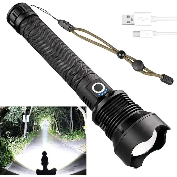 powerful 10W 10000 lumens 5Modes Waterproof Camping outdoor Tactical Torch flash light LED USB Rechargeable flashlights