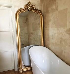 Espejo Decorativo Retro Personalizado, Grande, de Cuerpo Entero, con Marco de Cuero PU Tallado Estilo Barroco, Elegante Estilo Retro para Sala de Estar - Product Image 3