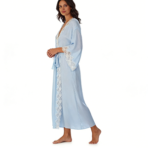 Nuovo Arrivo Beefey: Pigiama Avvolgente da Donna alla Moda, Liscio e Traspirante, con Design in Pizzo Frontale, Elegante e Glamour, Lunghezza Intera - Product Image 2