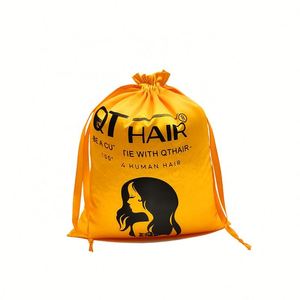 Sac à poussière en satin à cordon personnalisé avec logo imprimé pour extensions de cheveux, perruques, emballages de shopping et lots - Product Image 4