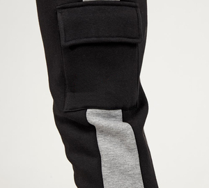 2021 Pantalon de jogging en molleton noir personnalisé pour adultes Bas actifs d'hiver avec poches latérales et panneaux latéraux cargo-Vente en gros - Product Image 5