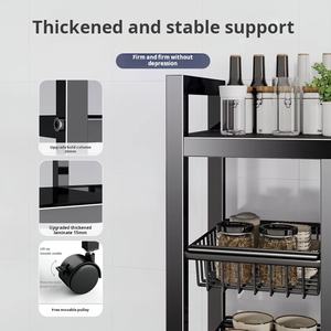 رف زاوية للتخزين من 4 طبقات من أنابيب فولاذية معدنية مربعة للمطبخ والحمام وخزانة الحائط، مناسب لرف الكتب وفرن الميكروويف - Product Image 4