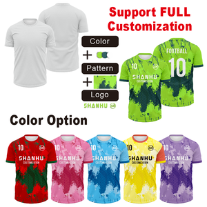 Jersey Olahraga Musim Panas Custom Dye, Bahan Polyester Bernapas, Kerah Bulat, Kaos Sepak Bola Lengkap OEM, Jersey Latihan Sepak Bola Musim Panas untuk Pria - Product Image 5