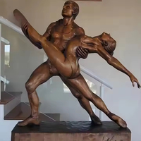 Sculptures de danseurs en métal sur mesure, taille réelle, homme et femme, sculpture de couple dansant en bronze, figurine d'amour