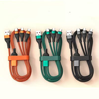 1.2M 6A 100W naylon telefon kablosu 3 in 1 Multy USB hızlı şarj kablosu şarj telefon evrensel tip-c mikro Ios