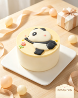 Gâteau Mousse Floral Ours de 4 Pouces Saveur Yaourt et Fromage, Boîte de Desserts Mignons Panda Cartoon pour Anniversaire d'Enfants, Vente en Gros OEM