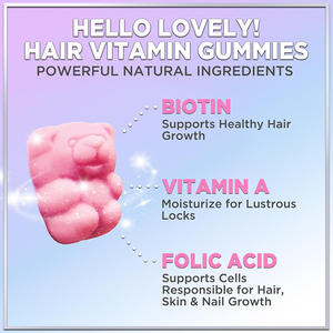 ויטמיני גומי לשיער Aeglewell OEM תומכים בשיער בריא עם ביוטין וויטמינים <span class=keywords><strong>C</strong></span> ו-E לצמיחת שיער, עור וציפורניים - Product Image 3