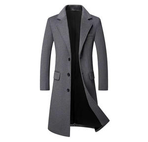 Cappotto lungo con Shearling e <span class=keywords><strong>piumino</strong></span> di cotone giacca in pile spessa <span class=keywords><strong>Trench</strong></span> da uomo <span class=keywords><strong>Trench</strong></span> sopra il ginocchio giacca invernale di lana da uomo - Product Image 4