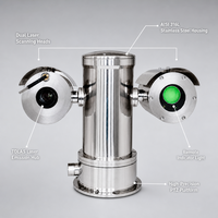 Détecteur de méthane laser PTZ en acier inoxydable 316L HIREP, système de surveillance à distance des fuites de gaz TDLAS, ATEX IECEx IP68