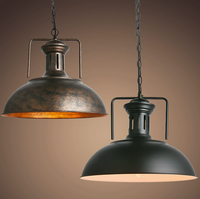 Lampe suspendue pour restaurant/bar/café/sol grenier, lampe suspendue vintage, lustre industriel américain, fer LED chocolat 80