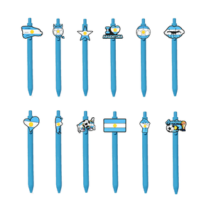 Bolígrafo de PVC Suave con Diseño de Balón de Fútbol de Dibujos Animados, Regalo Promocional de la Serie Zona de Fans de Argentina, con Logotipo Personalizado - Product Image 1
