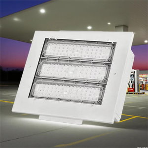Lumière LED pour auvent de 150W à haute luminosité pour station-service et entrepôt, avec sortie lumineuse élevée, boîtier blanc, indice de protection IP65, haute luminosité - Product Image 1