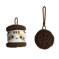 Monedero de Felpa con Estampado de Animales, en Forma de Galleta, Mini Bolsa Suave para Monedas con Cordón para Guardar Pequeños Accesorios