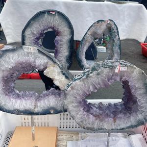 En gros, Plaque <span class=keywords><strong>de</strong></span> géode d'<span class=keywords><strong>améthyste</strong></span> naturelle, cristal <span class=keywords><strong>de</strong></span> guérison, pour artisanat et décoration - Product Image 3