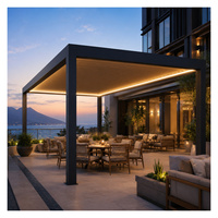 Fontaine de jardin contemporaine de luxe en aluminium pour l'extérieur, imperméable, pour restaurant, patio, gazebo en aluminium, pergola commerciale d'extérieur