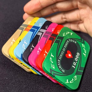 Fichas de Póker Texas Hold'em Rectangulares Premium EPT 68x42mm 26g, Placa de Cerámica con Logotipo Personalizado y Fichas de Entretenimiento con Malla - Product Image 2