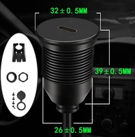 Câble d'extension USB Type C 3.0 3.1 mâle vers femelle étanche pour montage sur panneau USB C pour voiture, camion, bateau, moto, tableau de bord, 3 pieds