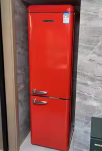 American Red & Tiffany Blue Style français Portable Home Decor Exquisite Retro Double-Door Freezer Bottom-Freezer Refrigerator - Product Image 6