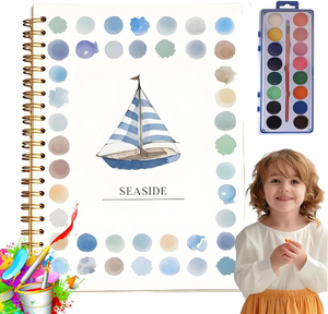 Quaderni di Acquerello a Tema Marino, Libro <span class=keywords><strong>da</strong></span> <span class=keywords><strong>Colorare</strong></span> <span class=keywords><strong>per</strong></span> Principianti, Kit di Pittura Facile con Scene Naturali, Carta 6.5x9 pollici, Regalo <span class=keywords><strong>per</strong></span> <span class=keywords><strong>Adulti</strong></span> - Product Image 1