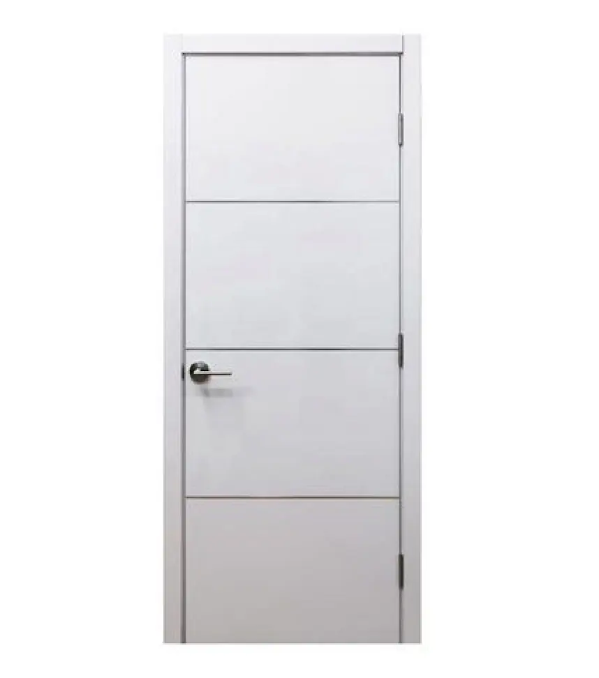 White color pvc film laminated mdf interior door design for room