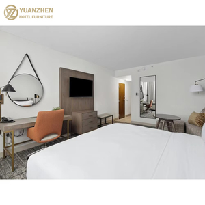 Coronado <span class=keywords><strong>Plaza</strong></span> IHG Cama doble de lujo Roble Melamina MDF Hotel Dormitorio Muebles Apartamento Proyecto comercial al por mayor - Product Image 3