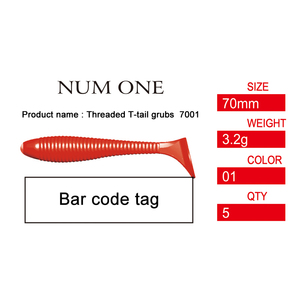 <span class=keywords><strong>RYOBI</strong></span> NUMONE 70mm Fileté T-rail En Plastique Souple Leurre De Pêche Appât pour Lac Et Flux Cible Espèces Brème Pêche En Eau Salée - Product Image 5