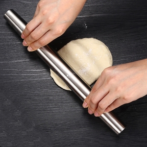 <span class=keywords><strong>Mattarello</strong></span> liscio in acciaio inossidabile per la cottura per la torta di Pizza fondente pasta per biscotti da cucina - Product Image 2