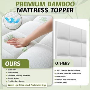 جودة عالية جودة عالية تنفس أعلى 2 بوصة الخيزران مبطن حجم الملك لفندق المنزل - Product Image 2