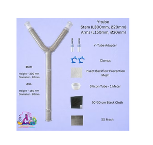 Claw Legged Y Tube with Stainless Steel <b>Mesh</b> Stem 120mm Arms 80mm Diameter 30mm for Laboratory Testing and Research Applications - Product Image 2