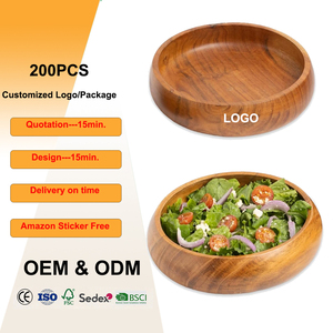<span class=keywords><strong>ชาม</strong></span>ไม้ทรงกลมทำมือแบบญี่ปุ่น ขนาด 25 ออนซ์ สำหรับใส่ผลไม้ ผัก ซุป ก๋วยเตี๋ยว สลัด เป็นมิตรกับสิ่งแวดล้อม เหมาะสำหรับใช้ในครัว - Product Image 1
