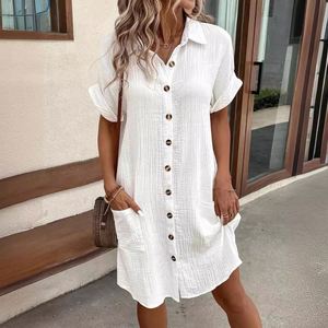 Vestido de Verano 2026 de AliExpress, Estilo Vintage, Informal, Antiestático, con Cuello en V y Botones, para Mujer - Product Image 2