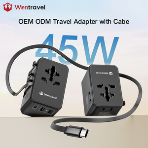 Wontravel 3AC Sockets 45W Type C <b>Cable</b> International Travel USB Charger Adaptor Universal Travel Adapter - Product Image 1