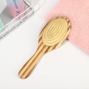Cojín de aire de bambú natural con logotipo personalizado, peine de masaje, agujas de acero, alfileres, cepillo de pelo de paleta, extensión de peluca, cepillo de pelo desenredante - Product Image 6