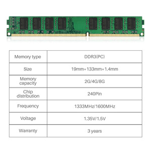 โมดูลหน่วยความจำเดสก์ท็อป DDR3 4GB 8GB 1600MHz OEM ปรับแต่งได้สำหรับพีซี - Product Image 3