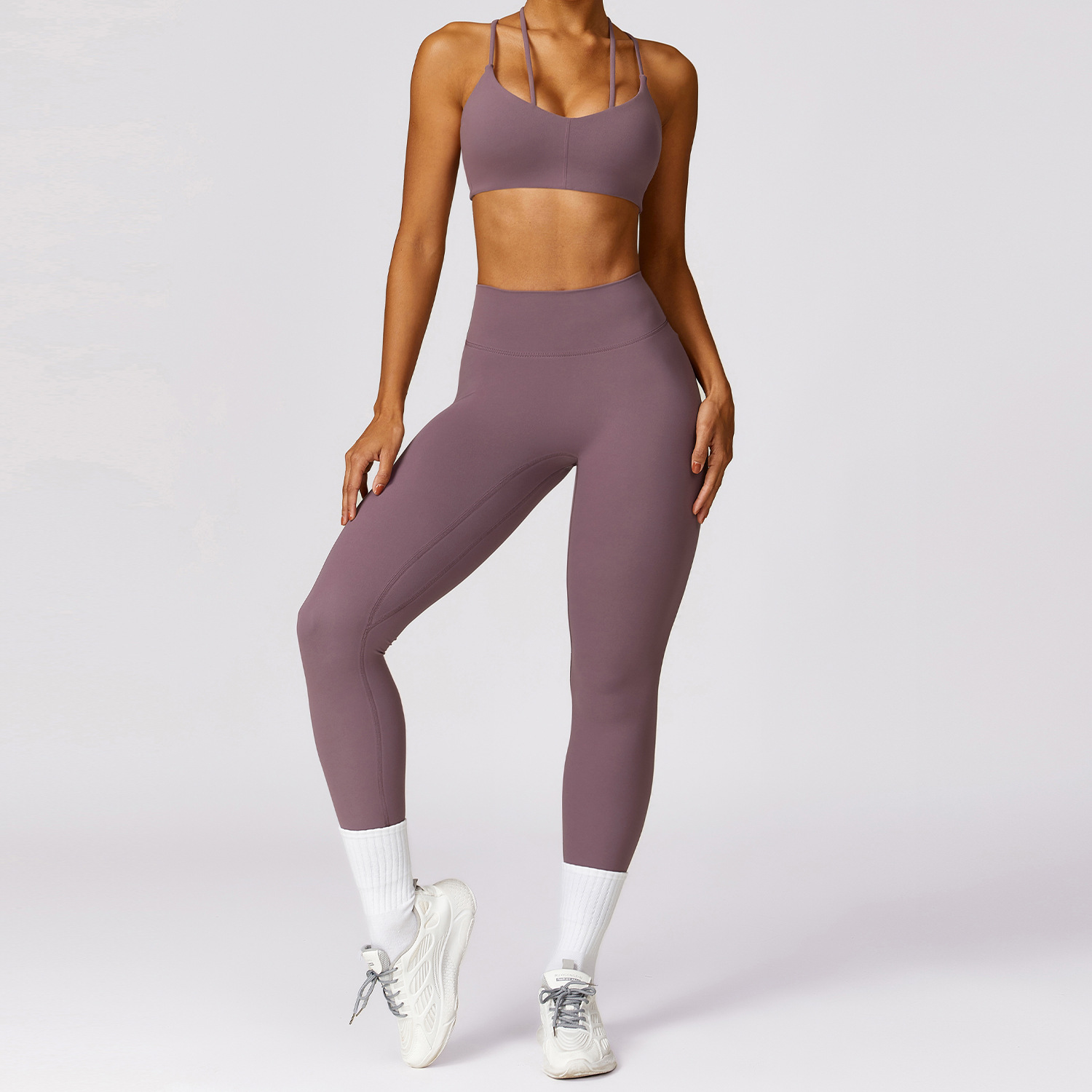 Bra + Purple Leggings