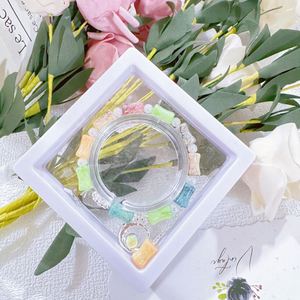 Pulsera de cuentas de imitación de jade estilo chino con nudo de bambú, pulsera de cuentas de cristal coloridas con dijes de luna y estrella, joyería para mujer - Product Image 3