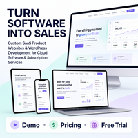 Diseño de Sitios Web de Productos SaaS y Desarrollo de WordPress para Tabletas, Software Personalizado, Plataforma en la Nube y Servicio Basado en Suscripción