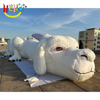 Décor de scène Accessoires de modèle animal Mascotte de chèvre gonflable géante blanche Figure gonflable à fourrure