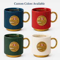 Mug en céramique souvenir de Vancouver, Canada, avec l'insigne du Lion Gate Bridge, drapeau et repère de la ville, tasse à café/eau en porcelaine, personnalisable OEM ODM, vente en gros