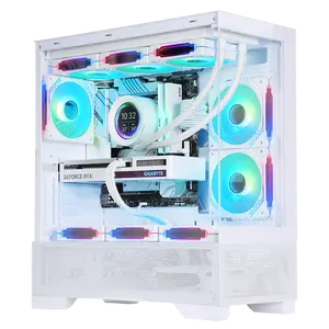 SAMA dernier boîtier PC officiel filtre à poussière magnétique ATX boîtier de jeu effet ARGB boîtier d'ordinateur verre blanc